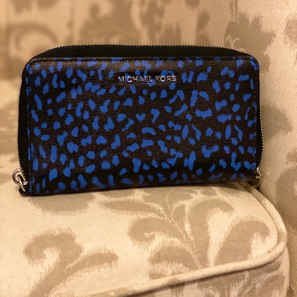 Blue Leopard Michael Kors Wallet